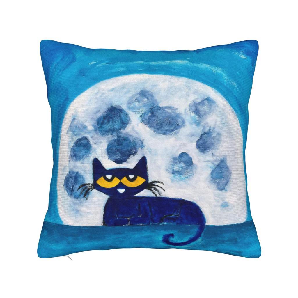 Cartoon Movies Cat Book Petes the cat Throw Pillow Cover Polyester Cushions for Sofa Fashion Pillowcover Home Decor