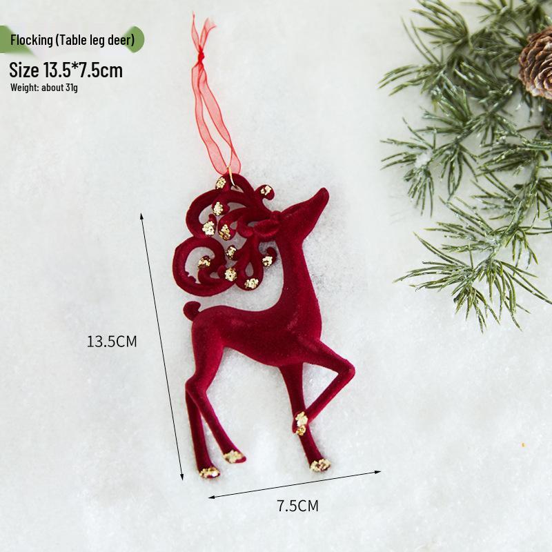 Christmas Flocking Bow Ornament - Window & Tree Decor