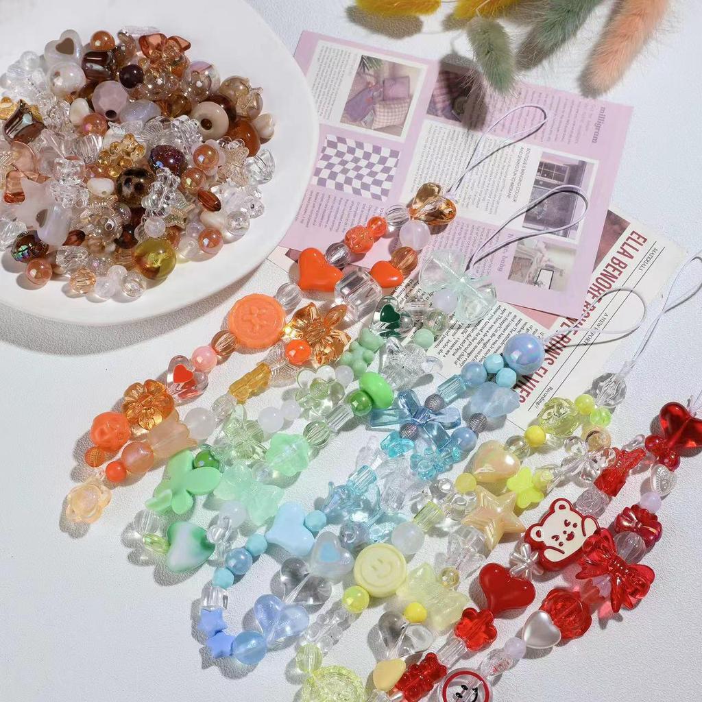 Colorful Loose Beads for DIY Jewelry and Phone Lanyards