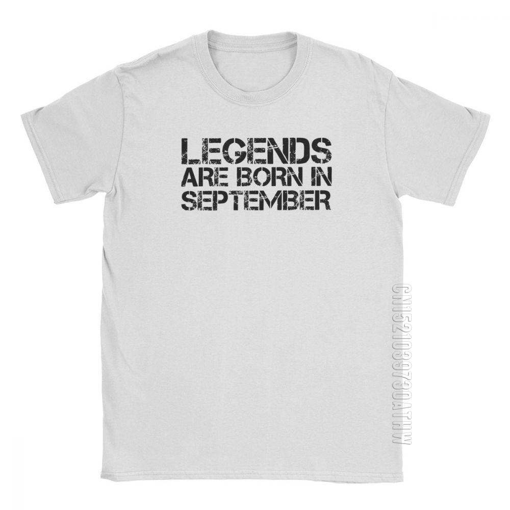 

Legends Are Born In September Birthday T Shirts Anniversary Birth T-Shirts Men Short Sleeves Plus Size Present Tee 100% Cotton S разноцветный