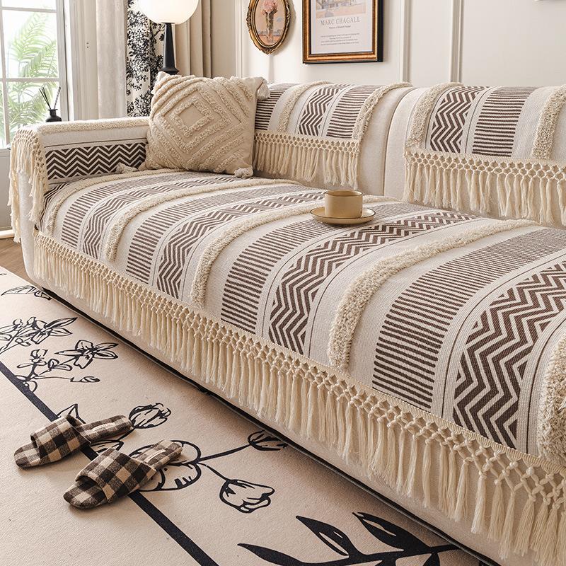 

Bohemian Sofa Seat Cushion One Piece Non-Slip Straight Row Cover Four Seasons Universal Sofa Back Cover 70*70cm