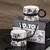 High Looking Ceramic Cup Water Cup Gift Souvenir Creative Mug Breakfast Coffee Cup Couple Cup