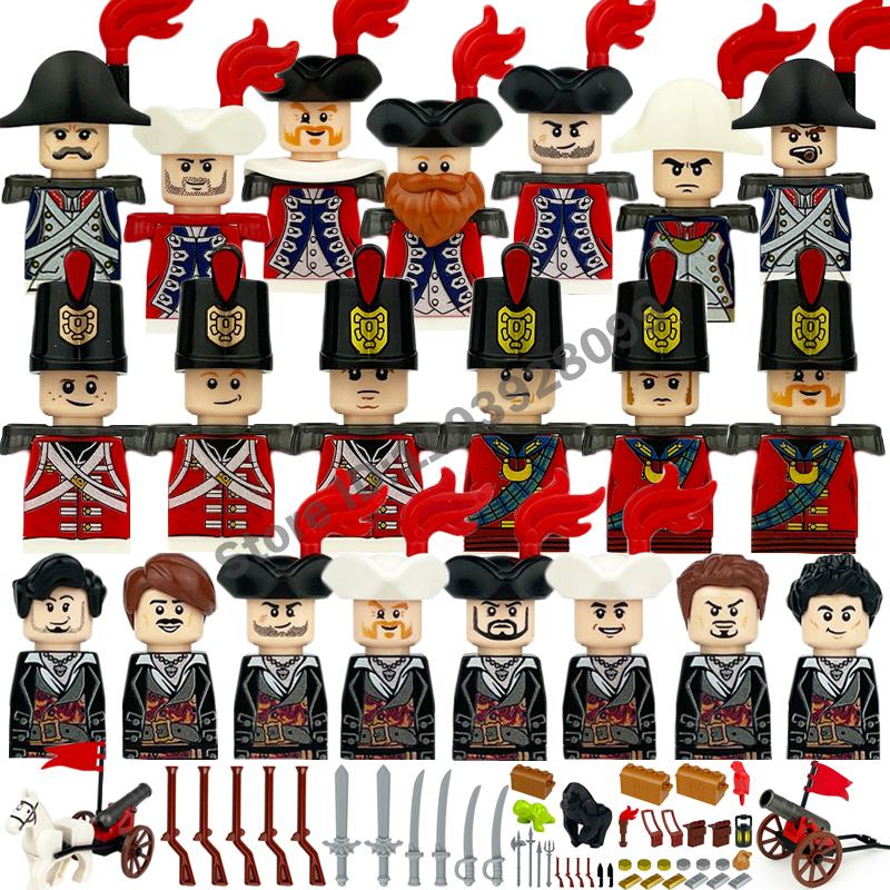Medieval Military Building Blocks Roman Officer Soldier Knight Imperial Army Head Of State Elf Hunter Lion King War Horse Brick