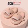 Thick-Sole Shark Slippers: Funny Poop-Stepping Design for Men & Women, Indoor/Outdoor Cartoon-Style.