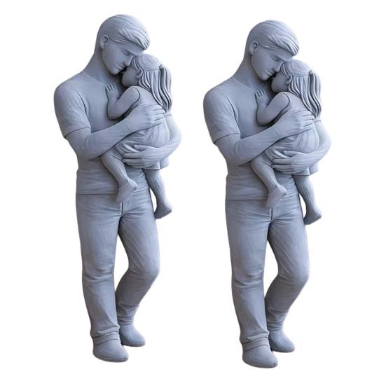 Father And Daughter Figurine 3D Printed Dad Holding Kid Statue Father's Day Birthday Gifts from Daughter