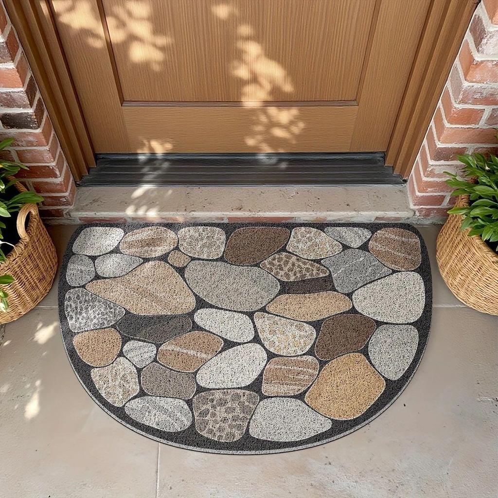 High Quality Pebble Silk Ring Floor MATS, Easy-to-maintain, Dirt-resistant and Wear-resistant Door MATS for Home Entrance Foyers, Bathroom Floor MATS