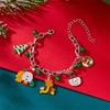 Merry Christmas Metal Chain Bracelet For Women Men Santa Claus Xmas Tree Snowflake Elk Snowman Bangles Girl Party Jewelry Gifts
