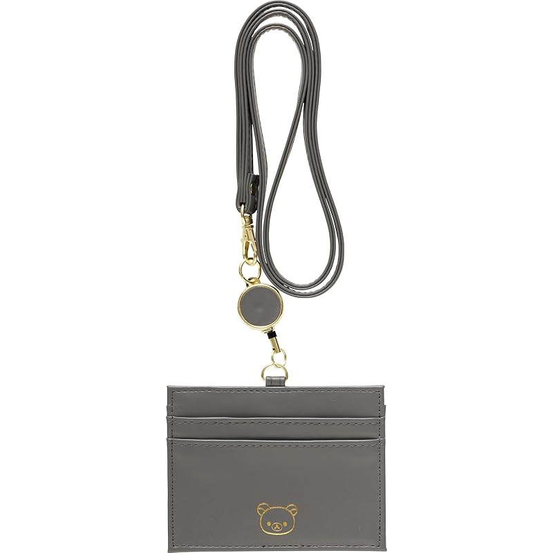 

San-X rilakkuma ID card holder with reel black PB71901 H80×W103×D4mm