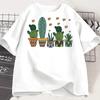 Y2k Top Casual TShirt Fit Unisexs Fashion Short Sleeve TShirt Cactus Print Round Neck Tee Daily for Summer Unisex Clothing