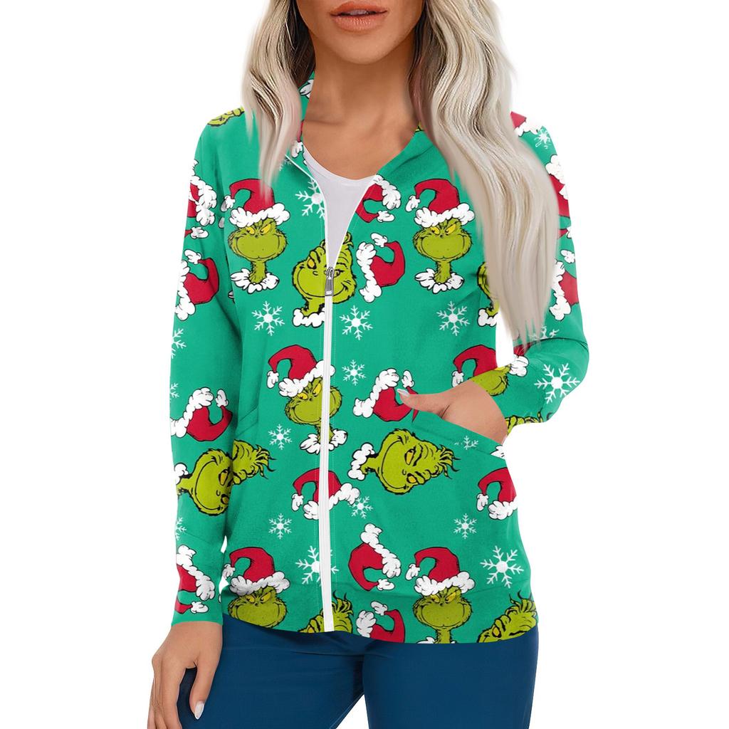 Women Long Sleeve Pattern Pocket Working Stand-up Collar Single-breasted Protective Overalls Cardigan Jacket Top