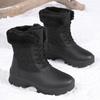 TUINANLE Unisex Black Snow Boots: Velvet, Lightweight, Thickened Plush Warmth Women Ankle Boots Men Cotton Shoes