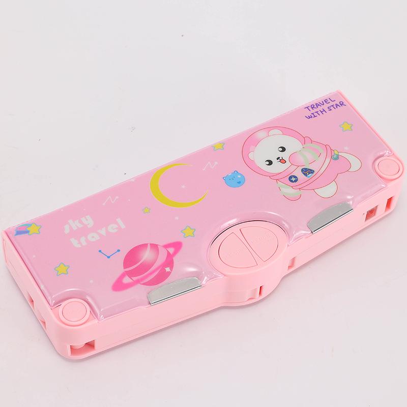 Doppelseitiges Astronauten-Federmäppchen für Jungen: Multifunktional, Verformbar, Große Kapazität mit Knopfmechanismus und Geheimfach