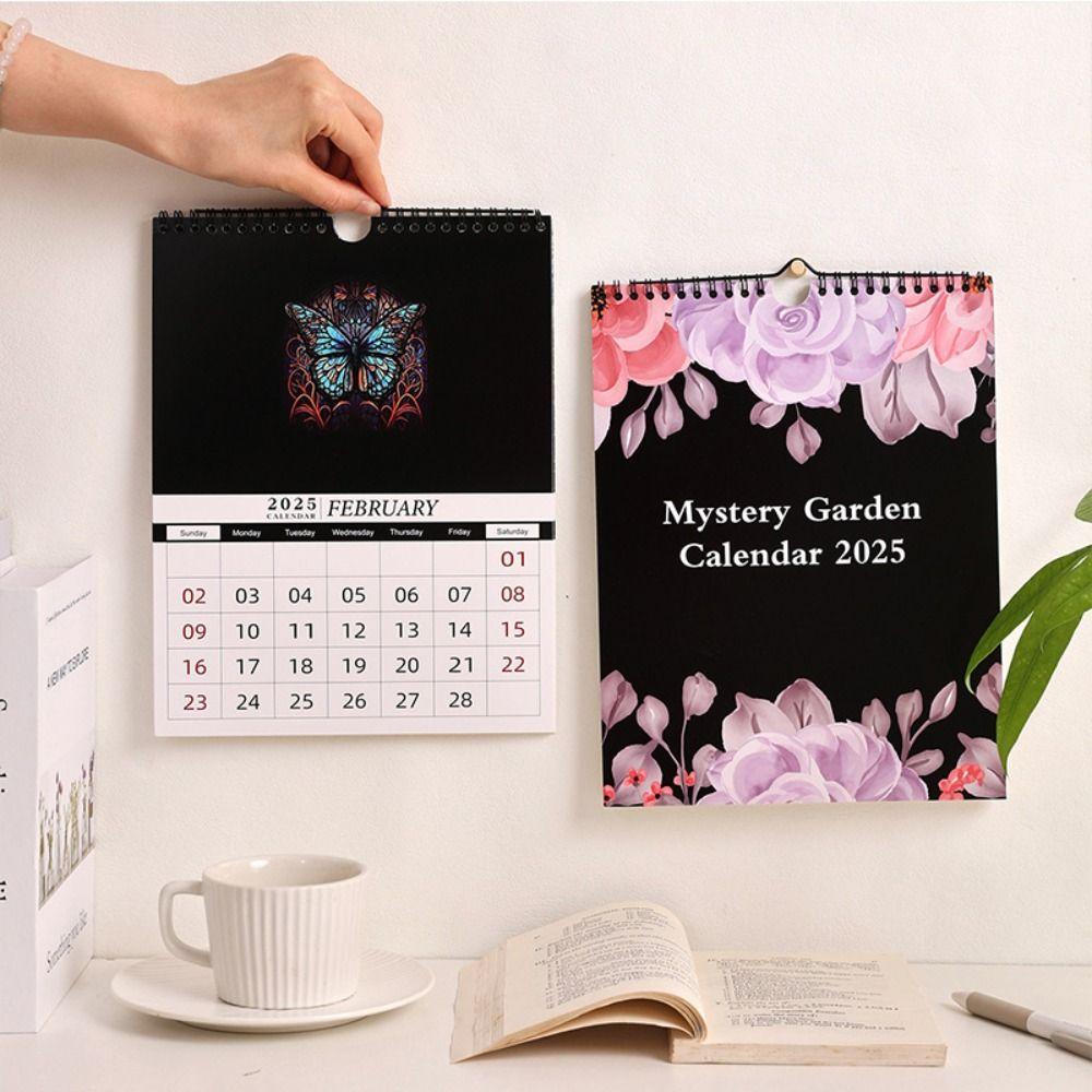 Dark Forest English Wall hanging Calendar INS Calendar Planner 2025 Wall Lunar Calendars  New Year