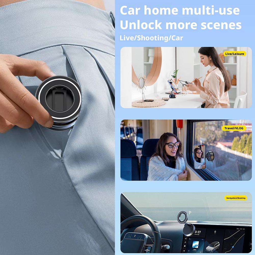 Car Phone Holder Strong Magnetic Car Phone Mount 360° Foldable Vacuum Magnetic Phone Holder For GPS All Smartphones For Car Desk