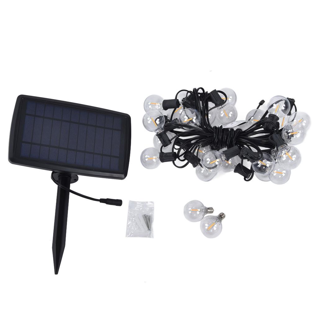 G40 27LED Solar String Lights with 4 Lighting Modes IP65 Garden Courtyard Lawn Festival Party Decor