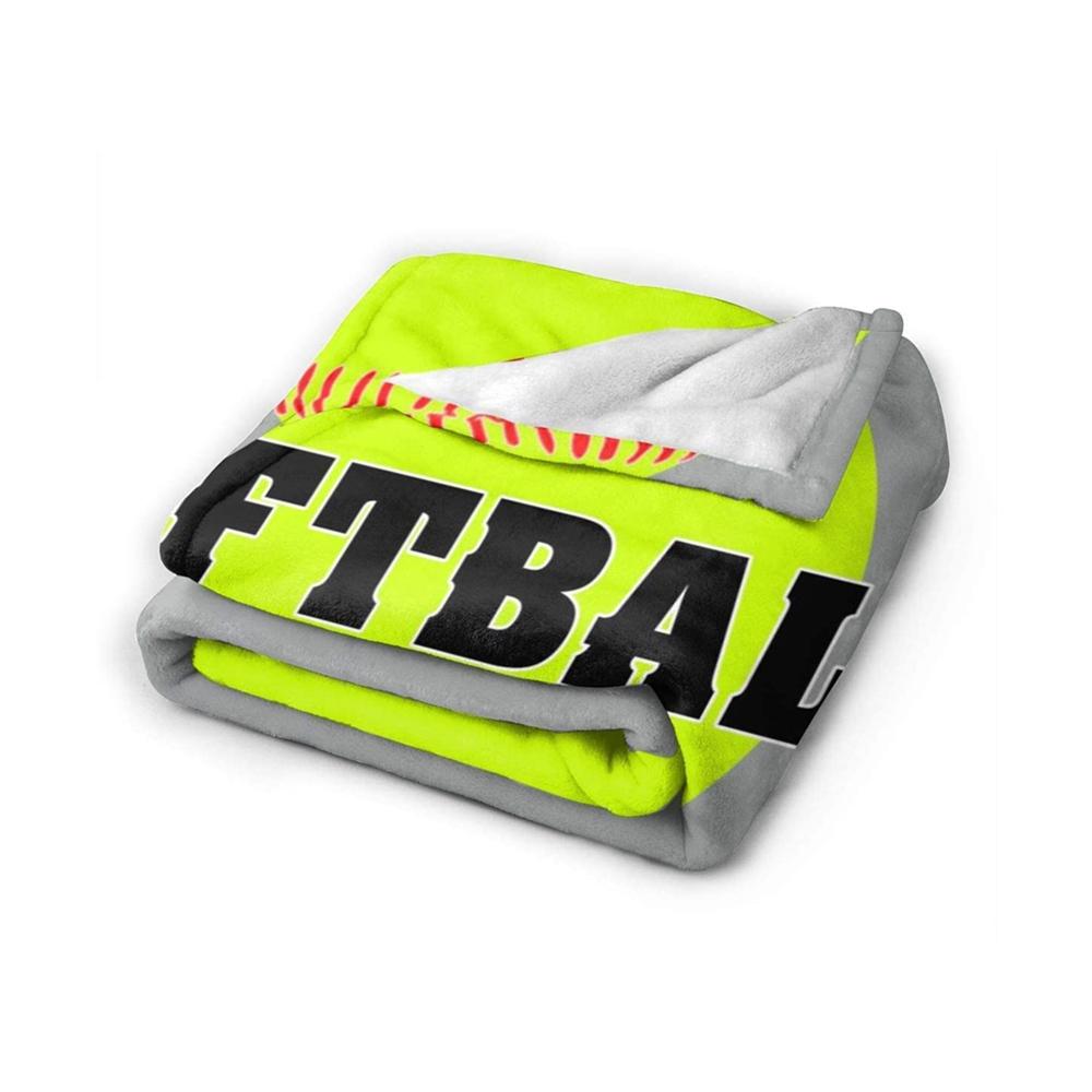 Blanket Softball Baseball in Grey Throw Blanket Ultra Soft Velvet Blanket Lightweight Bed Blanket Quilt Durable Home Decor
