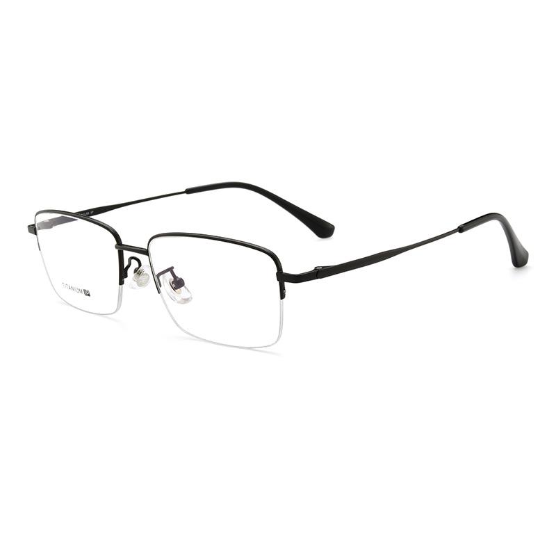 Ultra-light Men's Half-Frame Titanium Business Glasses