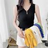 Ice Silk Small Suspender Sleeveless Vest for Women's Summer Outer Wear with Loose Short V-neck Knitted Bottoming Shirt Top