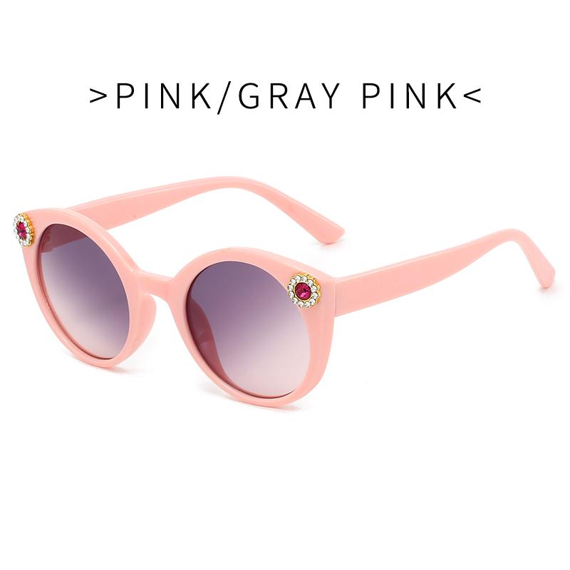 New Kids Sunglasses Round Sun Glasses Trend Boys Girls UV400 Protection Inlaid Diamond Minimalist Fashion Eyewear