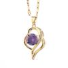 Years Love Necklace Women'S Light Luxury Simple Purple Zircon Heart Pendant Clavicle Chain