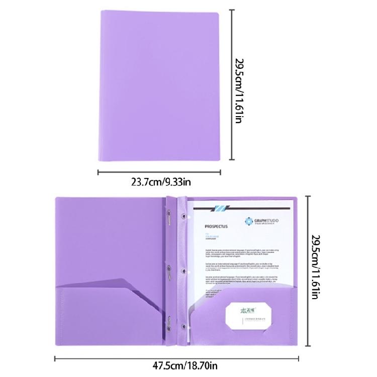 Letter Size File Organiser with 2 Pockets and 3 Prong Document Organiser with 3-Prong and Two Pockets for School Office