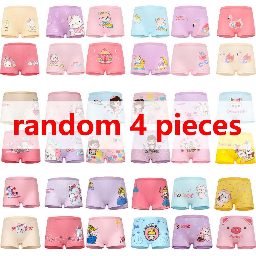 

4 Pcs Children Girls Panties Sets Cotton Pretty Cute Cartoon Unicorn Print Child Underwear for Girl Kid Boxer Breathable XL