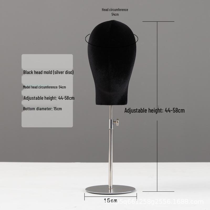 Black Mannequin Head for Displaying Wigs, Hats, and Accessories