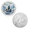 Rare animal coins, collectible gifts, colorful, polar bear collectible commemorative coins, medals, badges