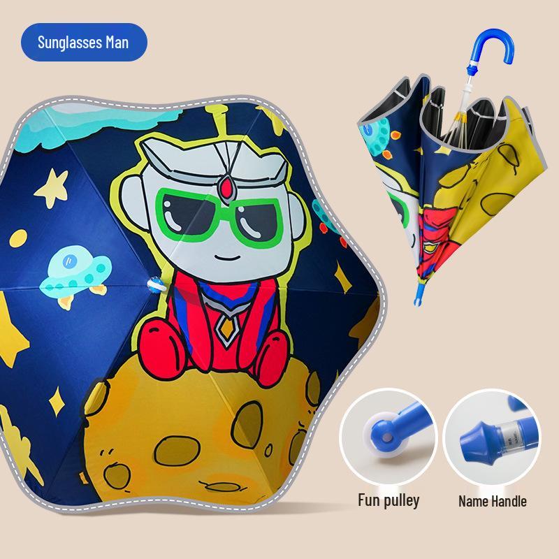 Children's Safe Round-Corner Cartoon Umbrella for Primary School and Kindergarten