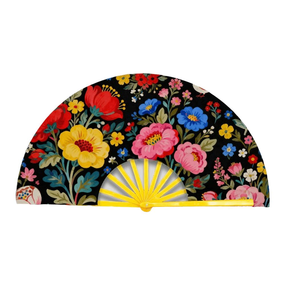 Decoration Flower Folding Fan Spanish Collapsible Hand Fan Cloth Shell Fan Fan Wind жёлтый
