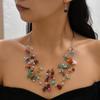 Southeast Asia Indian Ethnic Gemstone Beaded Earrings and Necklace Set