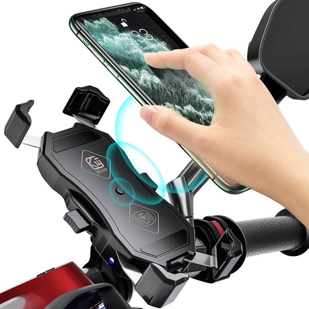 

3.5-6.5 inch Phone Holder Motorcycle QC3.0 Wireless Charger Handlebar Bicycle Bracket Quick Charge USB Charger GPS Mount Bracket