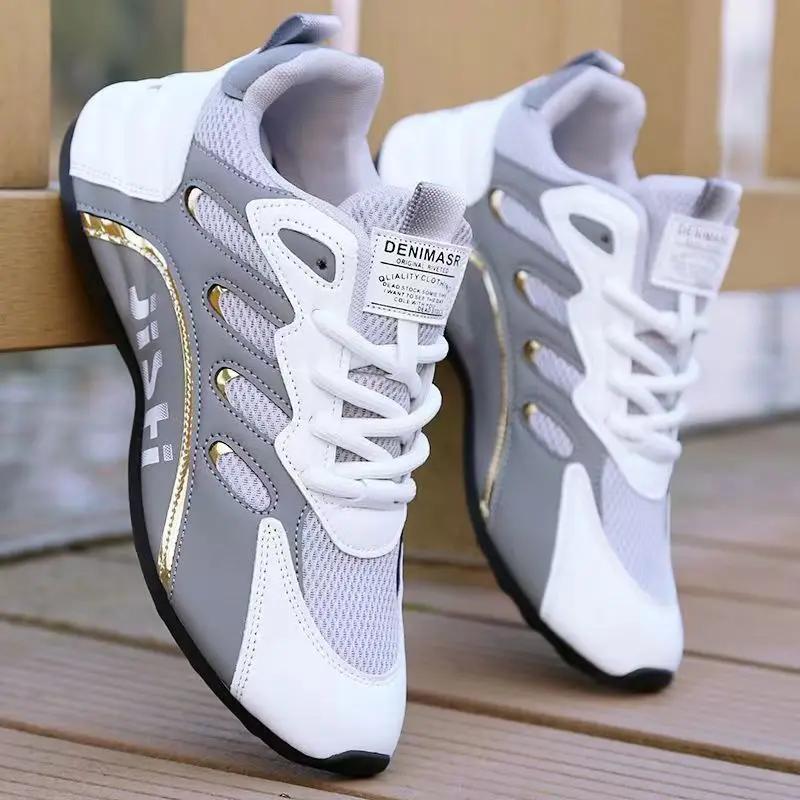Men's shoes 2025 spring new sports shoes mesh breathable running shoes fashionable low top soft soled casual shoes