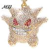 Cute Devil Elf Car Decoration Bling Accessories, Rhinestone Rear View Mirror Funny Rearview Decor Charm, Halloween Auto Interior Hanging Pendant
