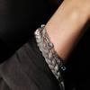 2026 Guld och Silver Färgmatchning Tang Gräs Mönster Grå Månsken Öppningsarmband Nischad Designkänsla Mode Avancerad Kall Vind Armband Gåva