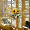 Sunflower Window Decor Shatterproof Acrylic Glass Style Hanging Ornament with Rainbow Prism Effect