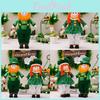 Elegant Green Leaf Festival Standing Dolls For Vibrant St Patrick's Day Home Display