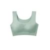 One-Piece Seamless Gathering Padded Bra For Women Solid U Neck Soft Smooth Full Cup Underwear Thin Casual Sleeping Bra