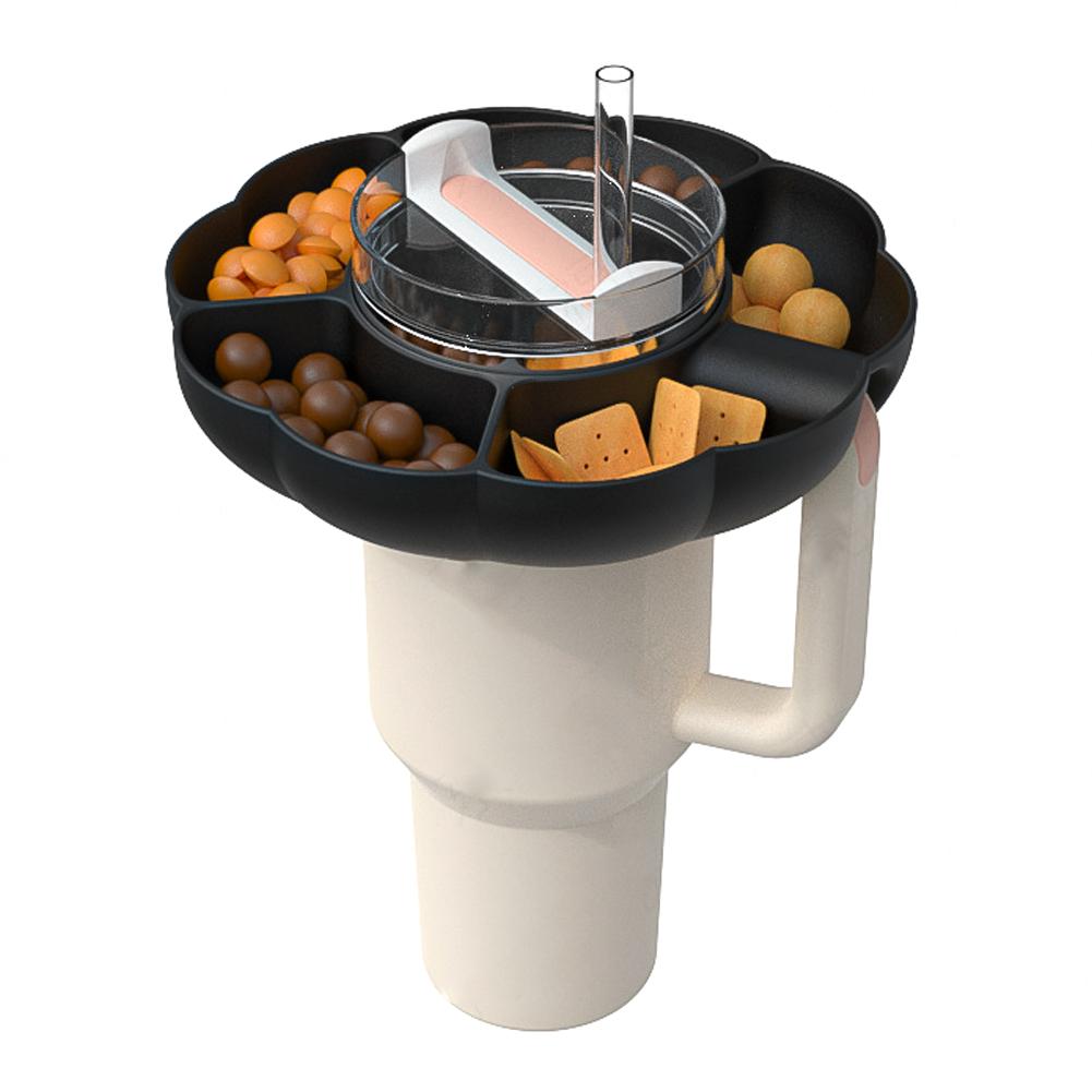 Silicone Snack Tray For 40 Oz Tumbler With Handle Cup Accessories Suitable For Parties Movies Shopping Driving