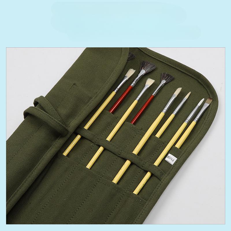 Painting Brushes Canvas Storage Bag,  Watercolour and Gouache Brushes Calligraphy Brushes Storage Bag, Roll Up Pen Bag