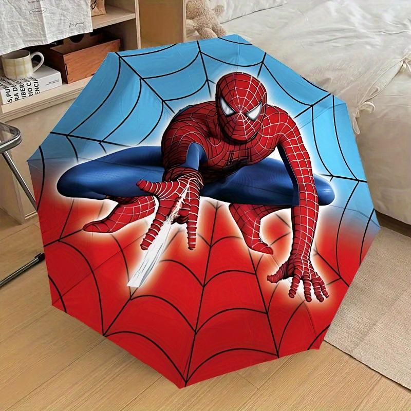 1pc Spider-Man Web Themed Automatic Opening and Closing Umbrella - Suitable for all occasion gift-d0807037