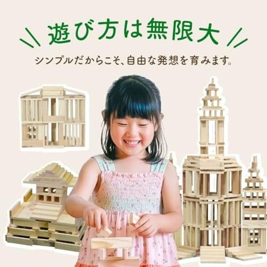 Karakaratsumiki Bausteine Holz Made Japan 240 Teile 100 Präfektur Miyazaki Zeder Unbemalt Pädagogisches Spielzeug Montessori 4 Jahre Geschenk