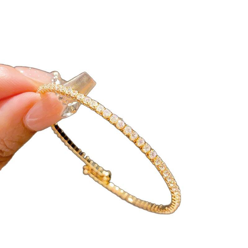 Gold-Plated Zircon Snake Bangle – Luxury Statement Bracelet in National Style