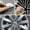 For Volkswagen MK7 4pcs 56mm Car Wheel Centre Cap Decal Hub Sticker For Volkswagen VW Polo Passat GTI Bora Rline Golf R Line Auto Decal Accessories