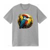 Vibrant Woodpecker Forest Portrait T Shirt Nature Inspired Colorful Wildlife Artwork Vintage Washed Streetwear Unisex Stylish