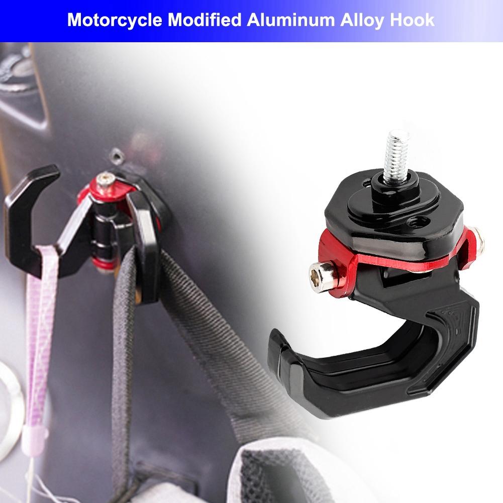 Universal Motorcycle Luggage Bag Modified Aluminum Alloy Hanger Hook Holder Black Red