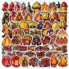 10/30/61pcs Cartoon Firefighter Fire Truck Stickers Cool Graffiti Sticker Decoration DIY Skateboard Helmet Phone Guitar Decals