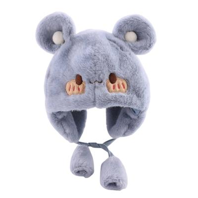 Winter Warm Baby Hats Toddler Earflap Bear Hat with Soft Ball Unisex Infant Snow Cap Fleece Warm Hemming Caps for Newborn
