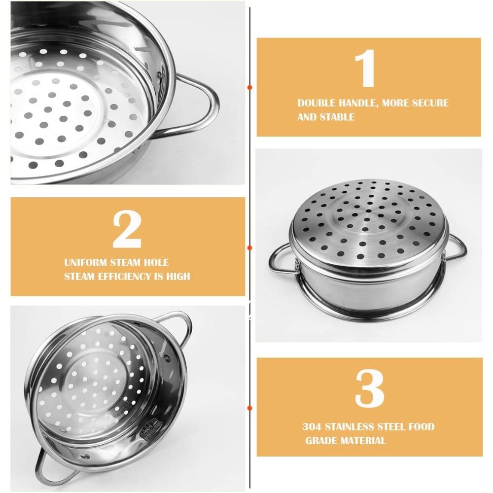 Steamer Basket Stainless Steel Round Cooking Rack Food Steamer Home Kitchen Dim Sum Dumplings Universal Steamer Cookware