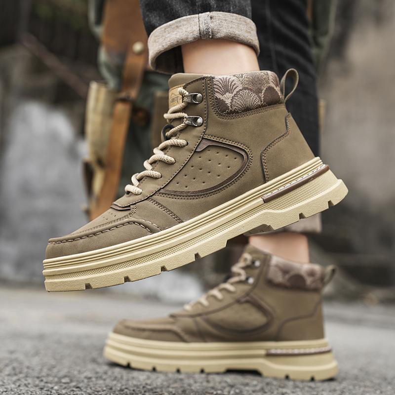 Winter Autumn Men's Boots High Top Casual Sneakers Men Designer Anti-Slip Ankle Boots Outdoor Thick Sole Mens Work Boots New